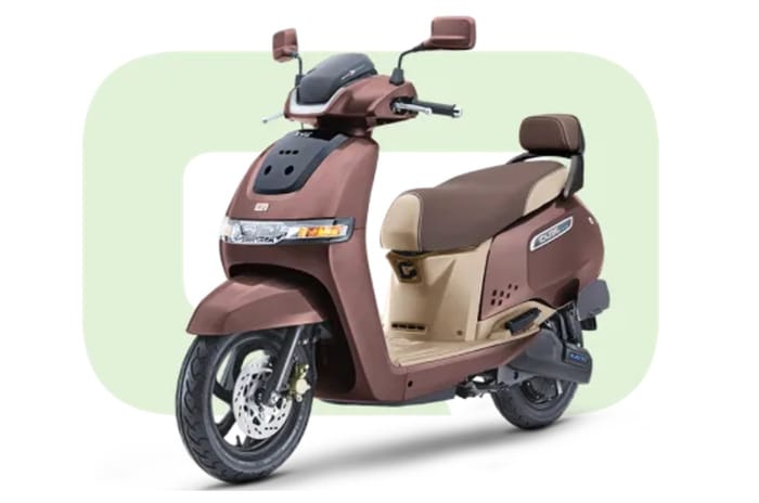 TVS iQube 3.1 front left static in studio